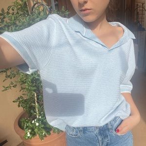 baby blue collared shirt size XL